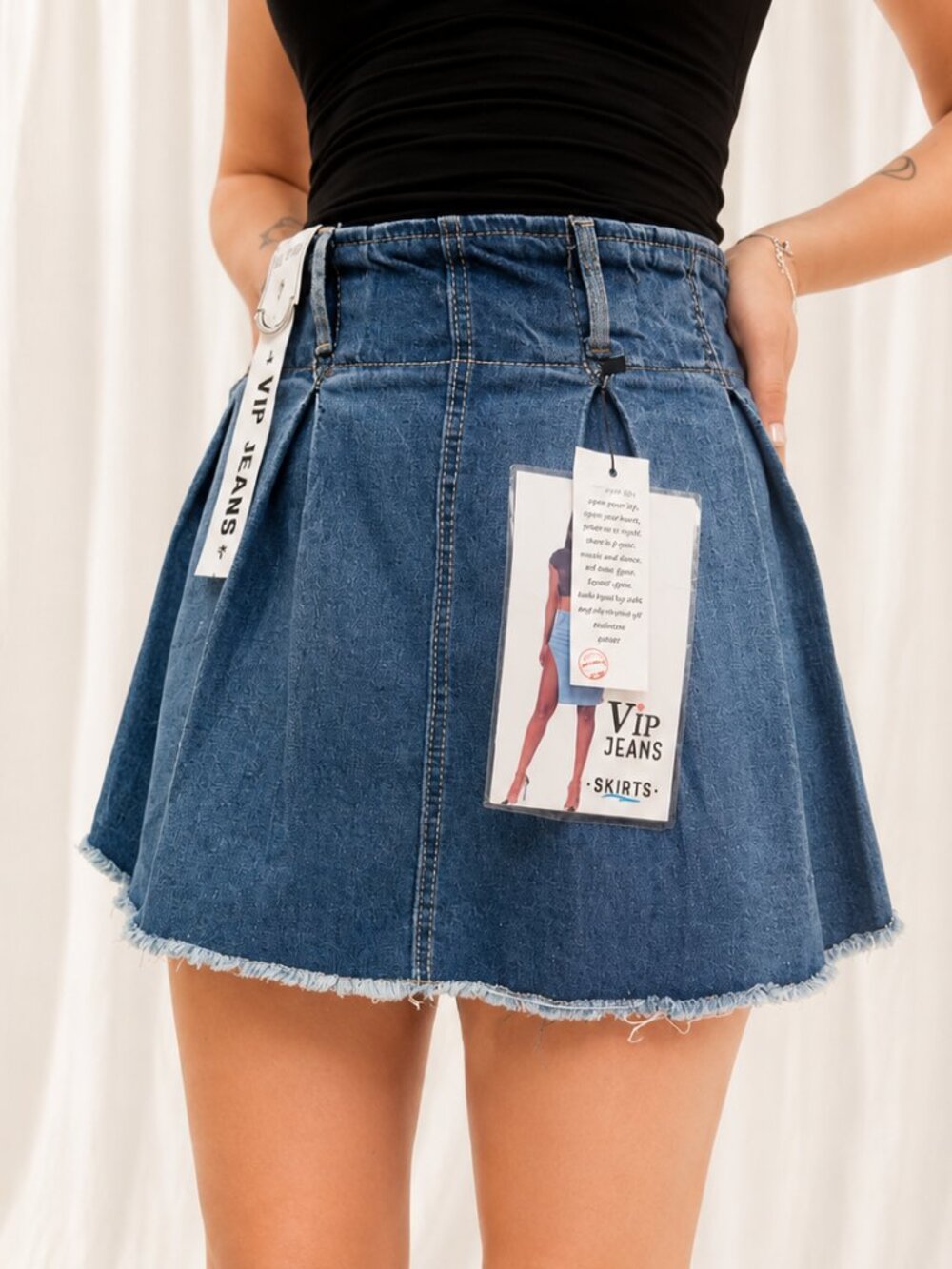 NWT Denim Pleated Mini Skirt
